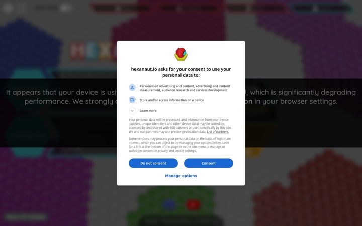 Screenshot of hexanaut.io