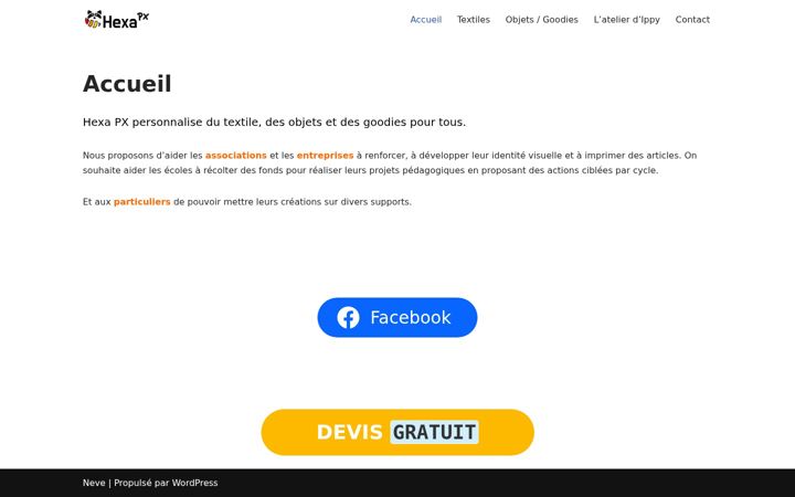 Screenshot of hexapx.fr