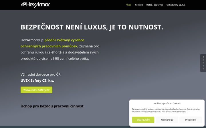 Screenshot of hexarmor.cz