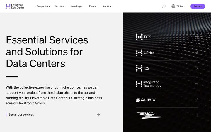 Screenshot of hexatronicdatacenter.com