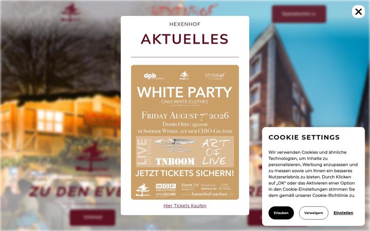 Screenshot of hexenhof-aachen.de