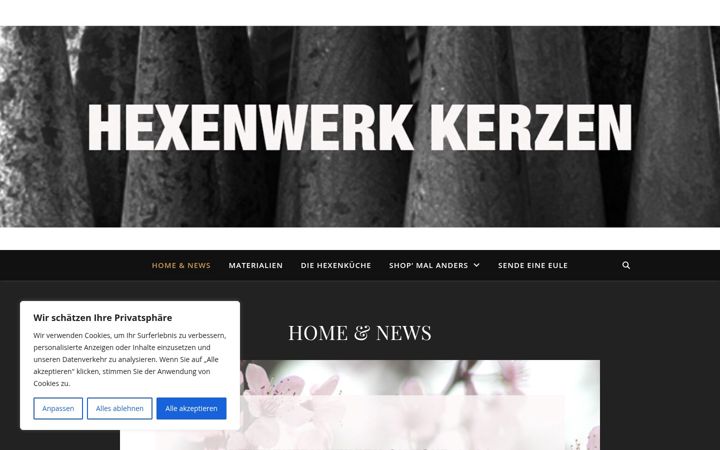Screenshot of hexenwerkkerzen.de