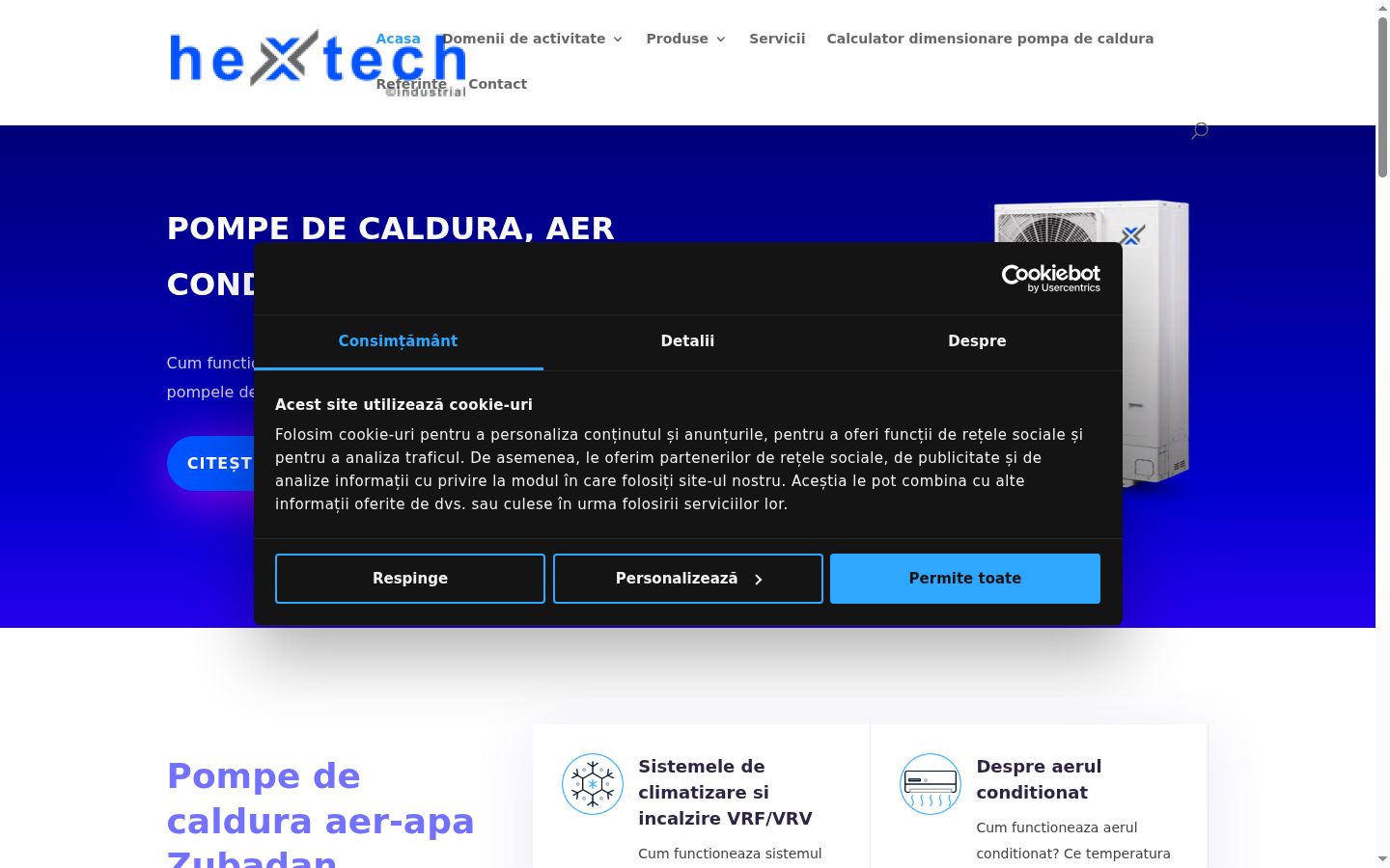 Screenshot of the consent banner shown before any interaction