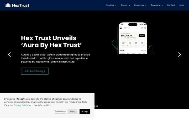 Screenshot of hextrust.com