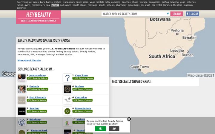 Screenshot of heybeauty.co.za