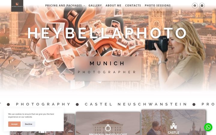 Screenshot of heybellaphoto.com