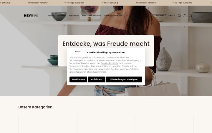 Screenshot of heybini.com