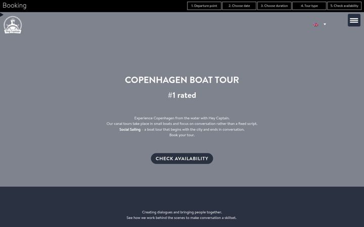 Screenshot of heycaptain.dk
