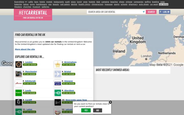 Screenshot of heycarrental.co.uk