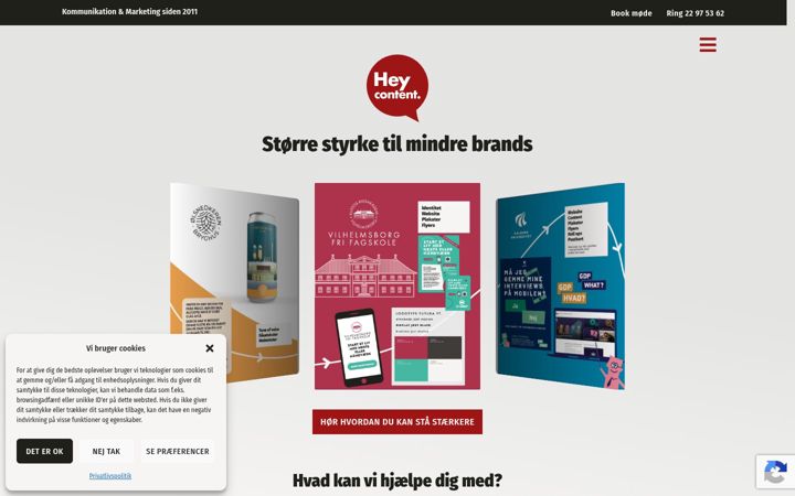 Screenshot of heycontent.dk