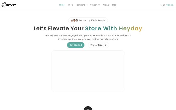 Captura de ecrã de heyday.io