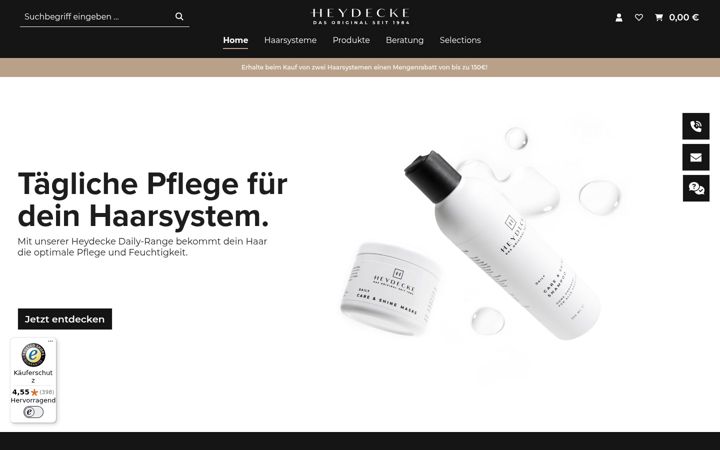 Screenshot of heydecke-shop.de