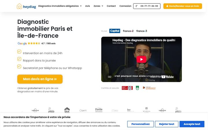 Screenshot of heydiag.fr