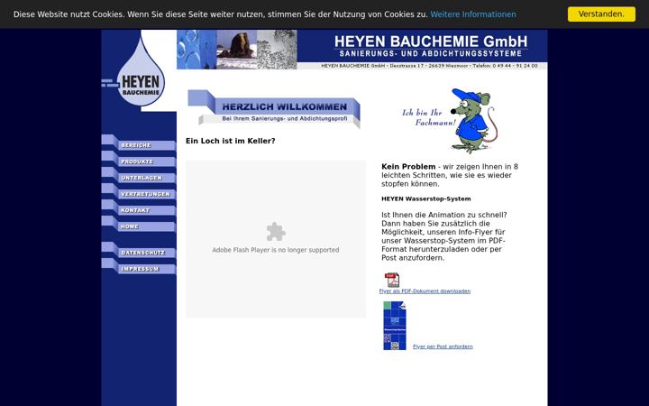 Screenshot of heyenbauchemie.de