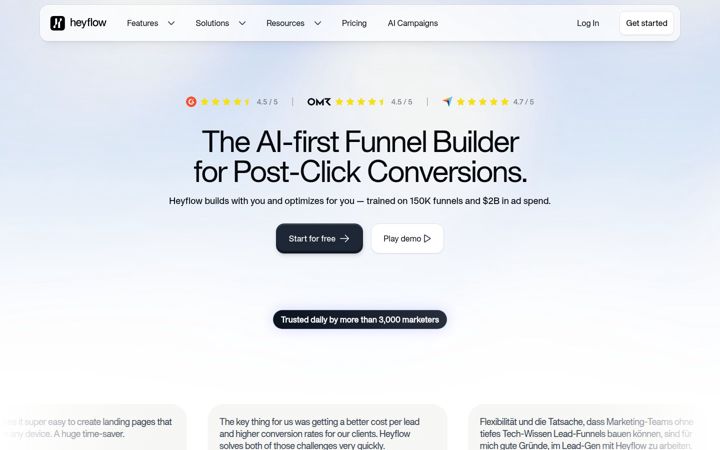 Screenshot ta' heyflow.com