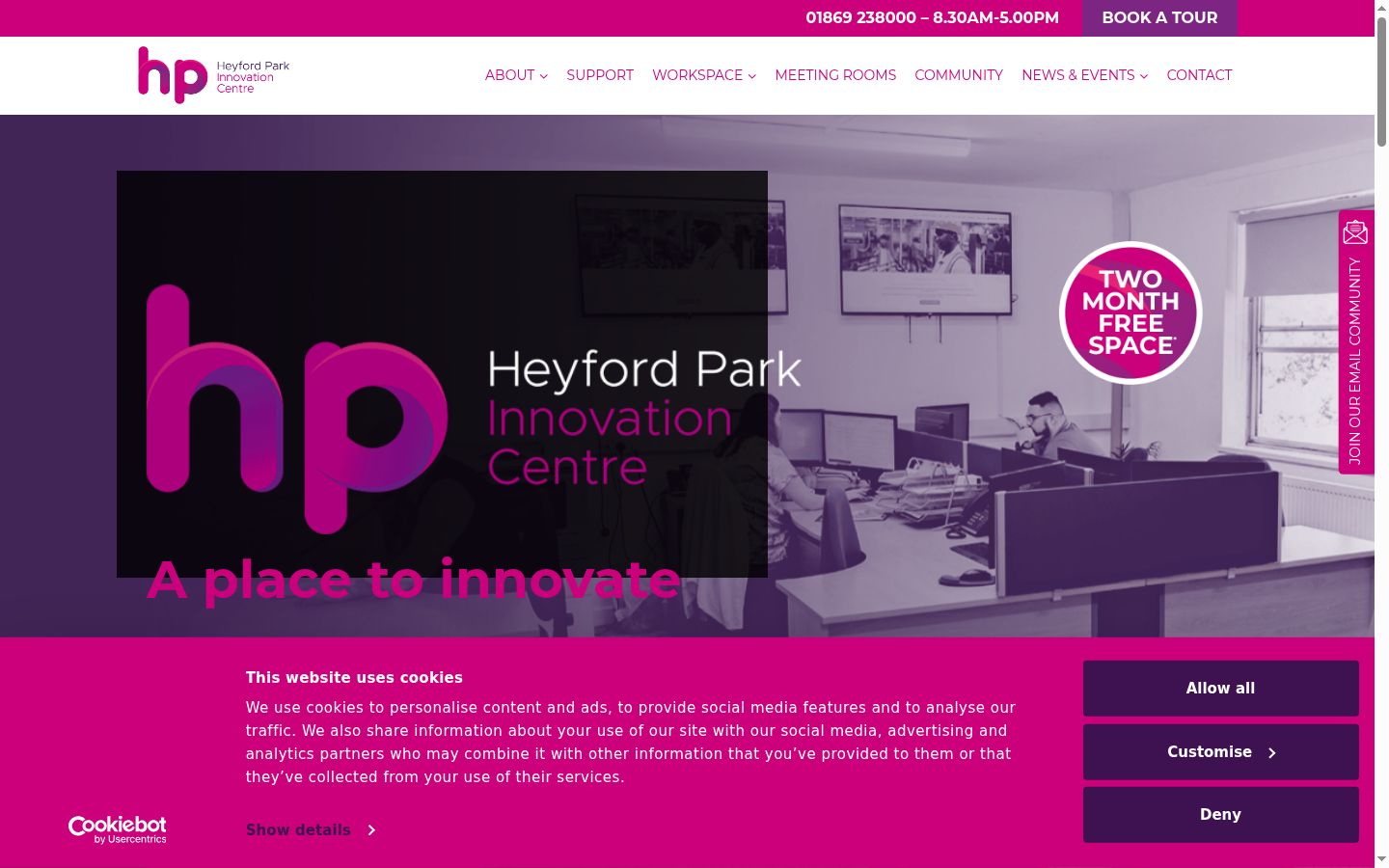 Screenshot of the consent banner shown before any interaction