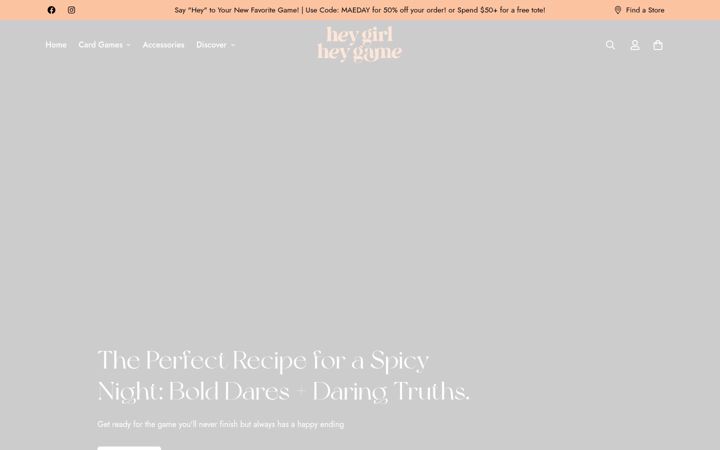Screenshot of heygirlheygame.com