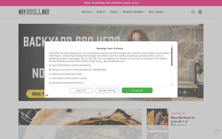 Screenshot of heygrillhey.com