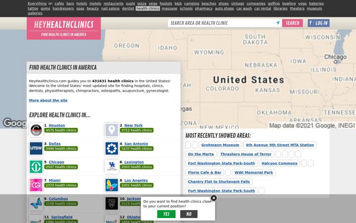 Screenshot of heyhealthclinics.com