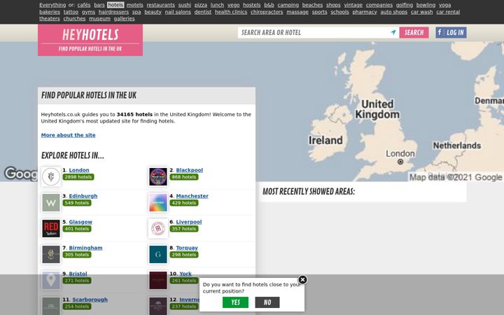 Captura de pantalla de heyhotels.co.uk