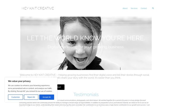 Screenshot of heykaitcreative.com