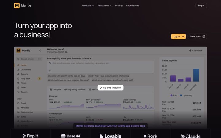 Screenshot of heymantle.com