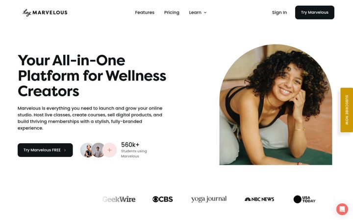 Screenshot of heymarvelous.com