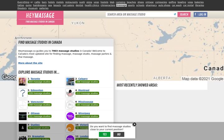 Screenshot of heymassage.ca