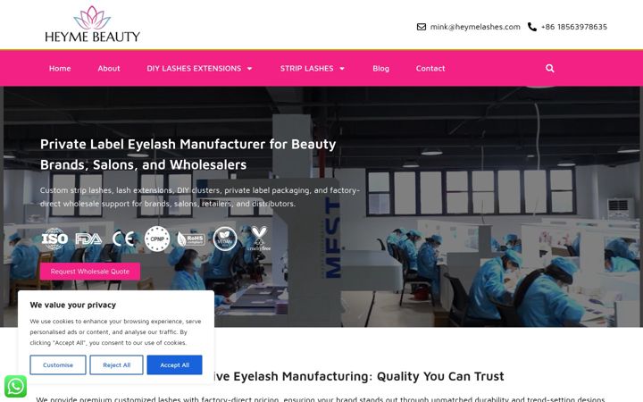 Screenshot of heymebeauty.com