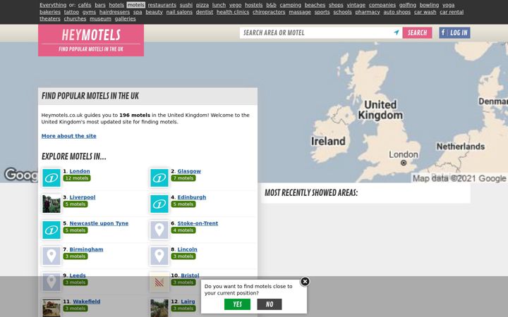Screenshot of heymotels.co.uk