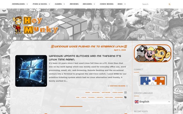 Screenshot of heymunky.co.uk
