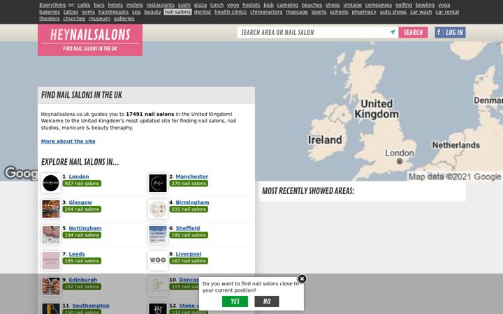 Screenshot of heynailsalons.co.uk