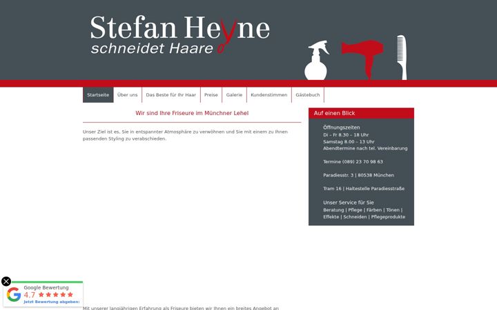 Screenshot of heyne-friseur.de