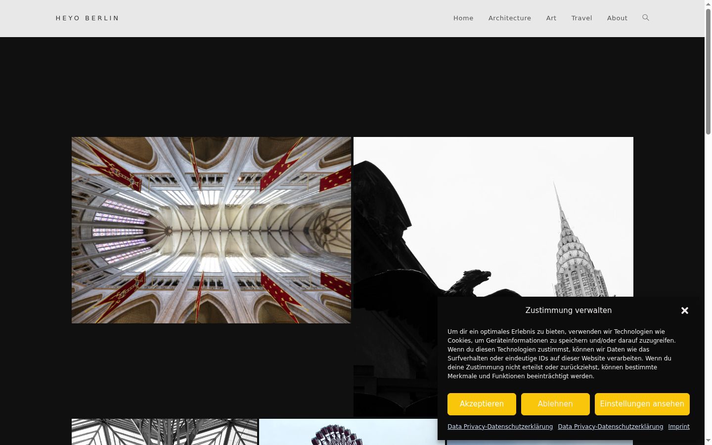 Screenshot del banner di consenso mostrato prima di qualsiasi interazione