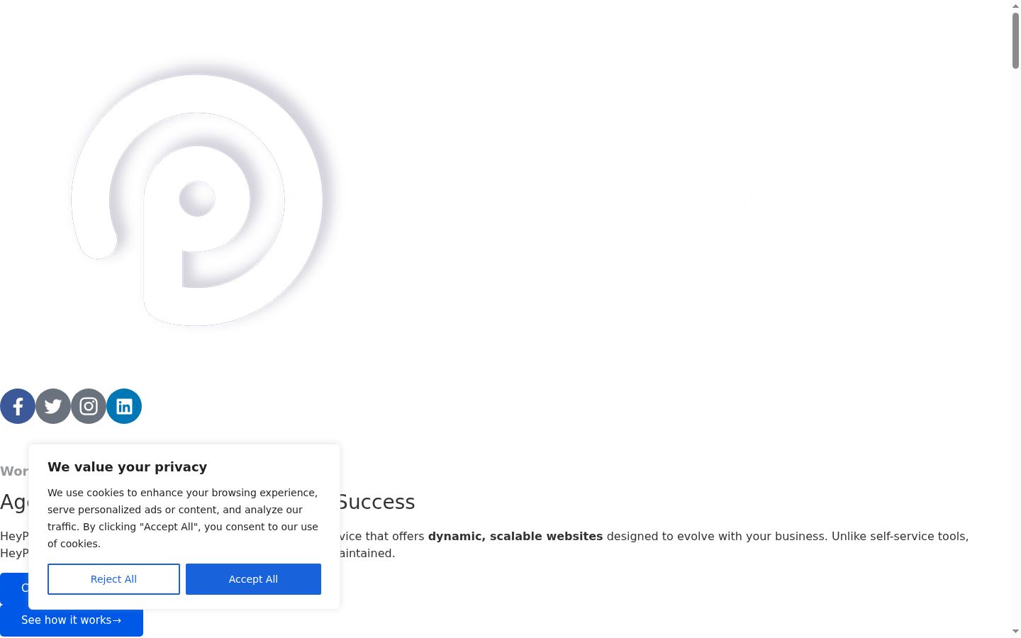 Screenshot del banner di consenso mostrato prima di qualsiasi interazione