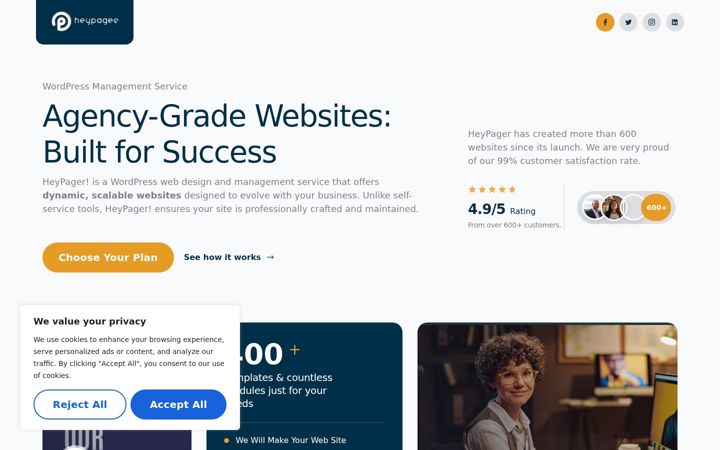 Screenshot of heypager.com