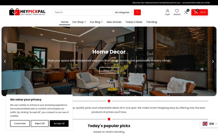 Screenshot of heypickpal.com