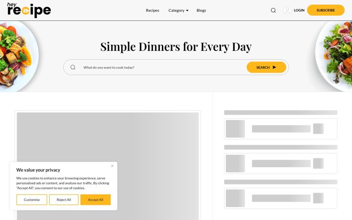 Screenshot di heyrecipe.com