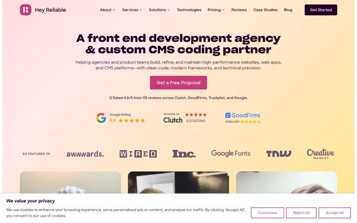 Screenshot of heyreliable.ie