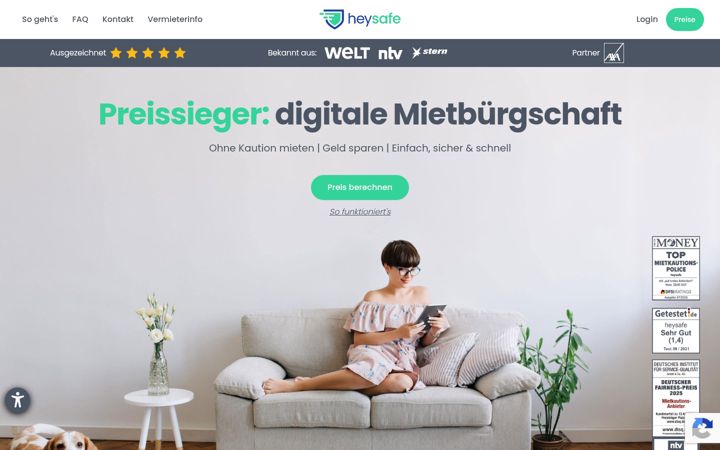 Screenshot of heysafe.de