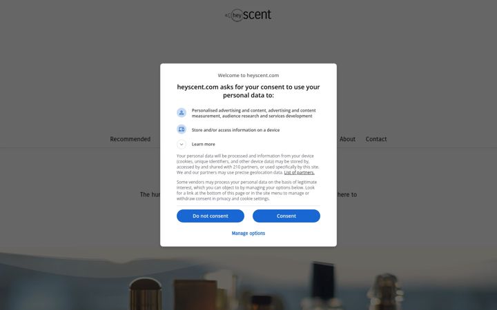 Screenshot of heyscent.com