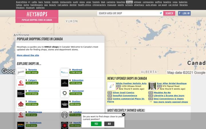 Screenshot of heyshops.ca