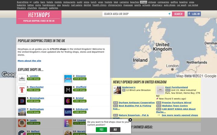 Screenshot di heyshops.co.uk
