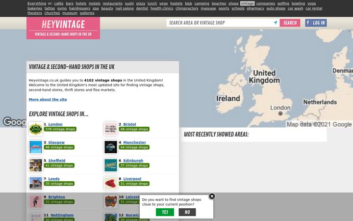 Screenshot of heyvintage.co.uk