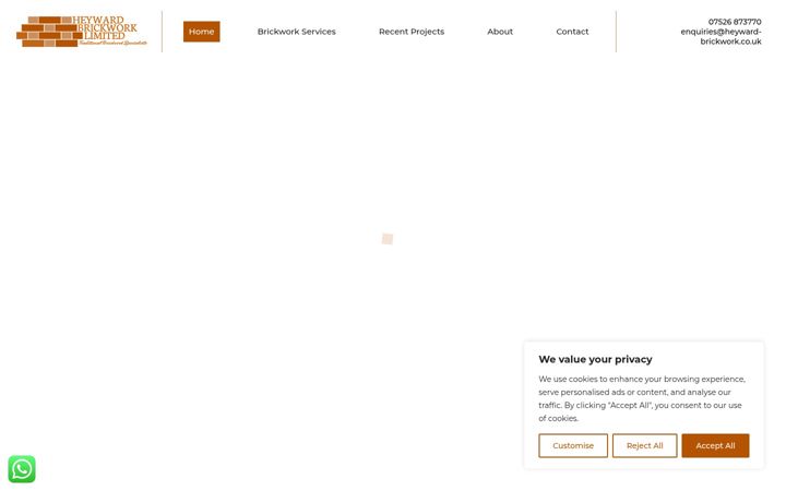 Screenshot of heyward-brickwork.co.uk