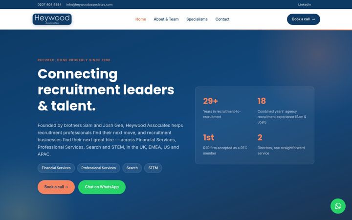Screenshot of heywoodassociates.com