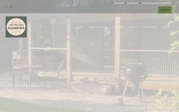 Screenshot of heywoodglamping.com