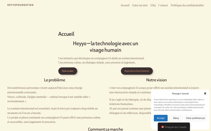 Screenshot of heyyo.foundation