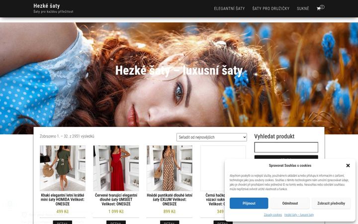 Screenshot of hezke-saty.cz