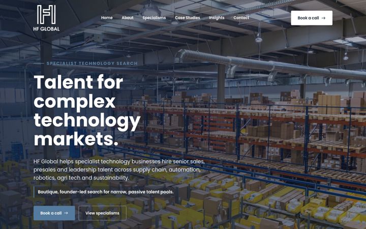 Screenshot of hf-global.com